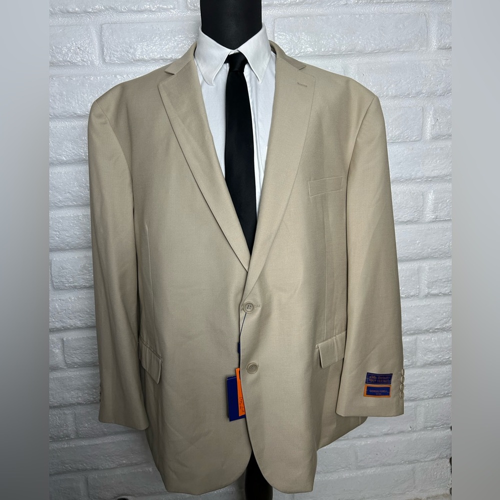 Giorgio Fiorelli Blazer Mens 60 R Super Fine Tan Suit Jacket NWT - Picture 2 of 16